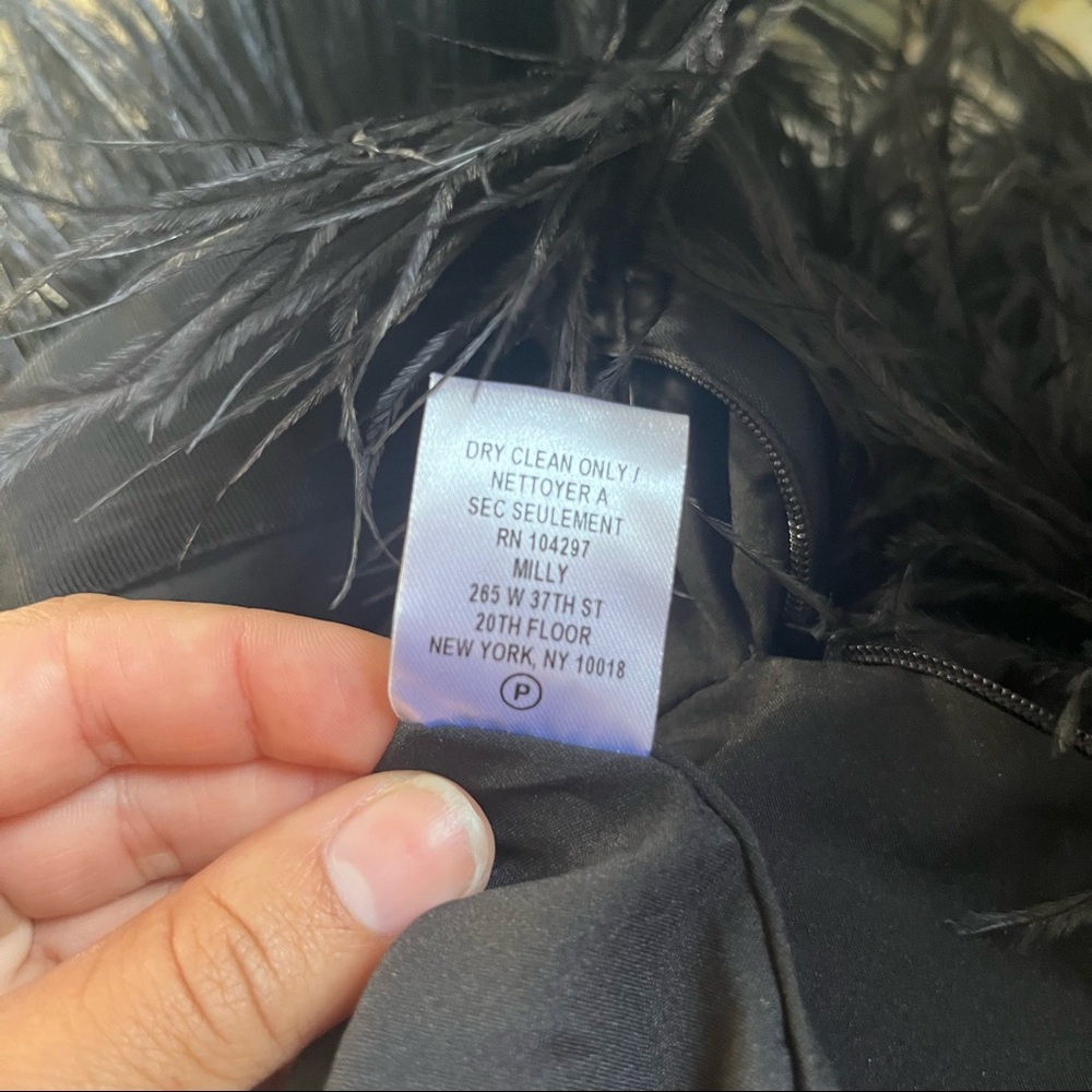 Milly Blair Ostrich Feather Cocktail Dress size 0 - Picture 14 of 15